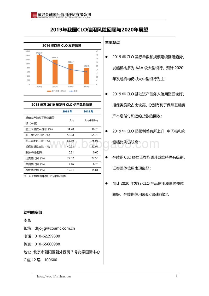 2019年我国CLO信用风险回顾与2020年展望.pdf_第1页
