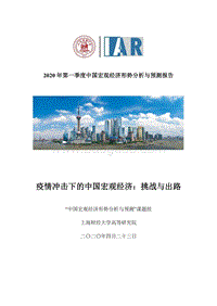 2020年第一季度中国宏观经济形势分析与预测报告.pdf