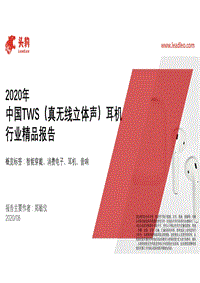 2020年中国TWS（真无线立体声）耳机行业精品报告.pdf