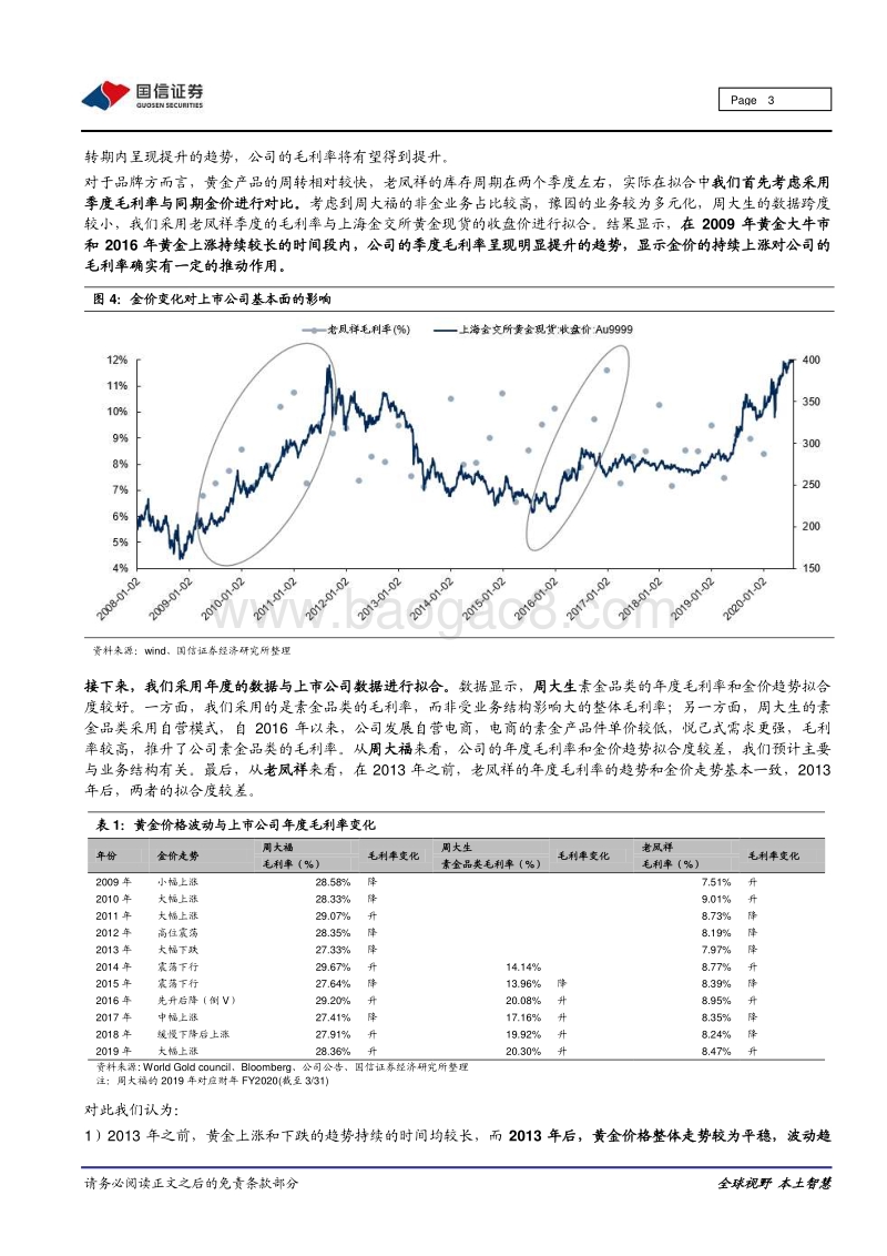 黄金珠宝行业专题系列二：金价持续上涨将如何助力黄金珠宝企业基本面提升.pdf_第3页