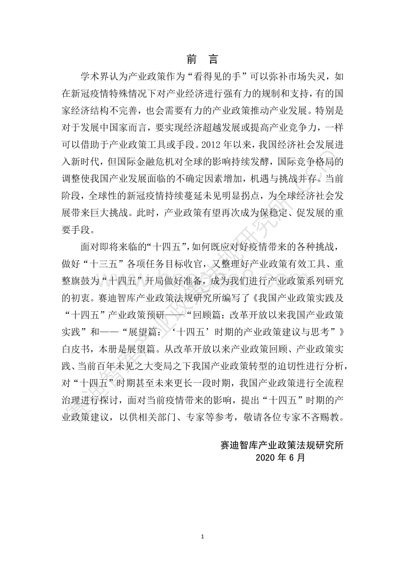 我国产业政策实践及“十四五”产业政策预研白皮书展望篇：“十四五”时期的产业政策建议与思考.pdf_第2页