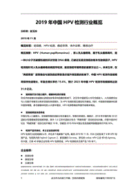 2019年中国HPV检测行业概览.pdf
