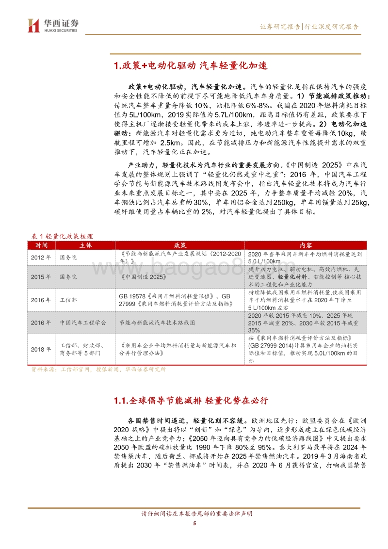 汽车轻量化行业深度报告：LessisMore：加速的汽车轻量化.pdf_第5页