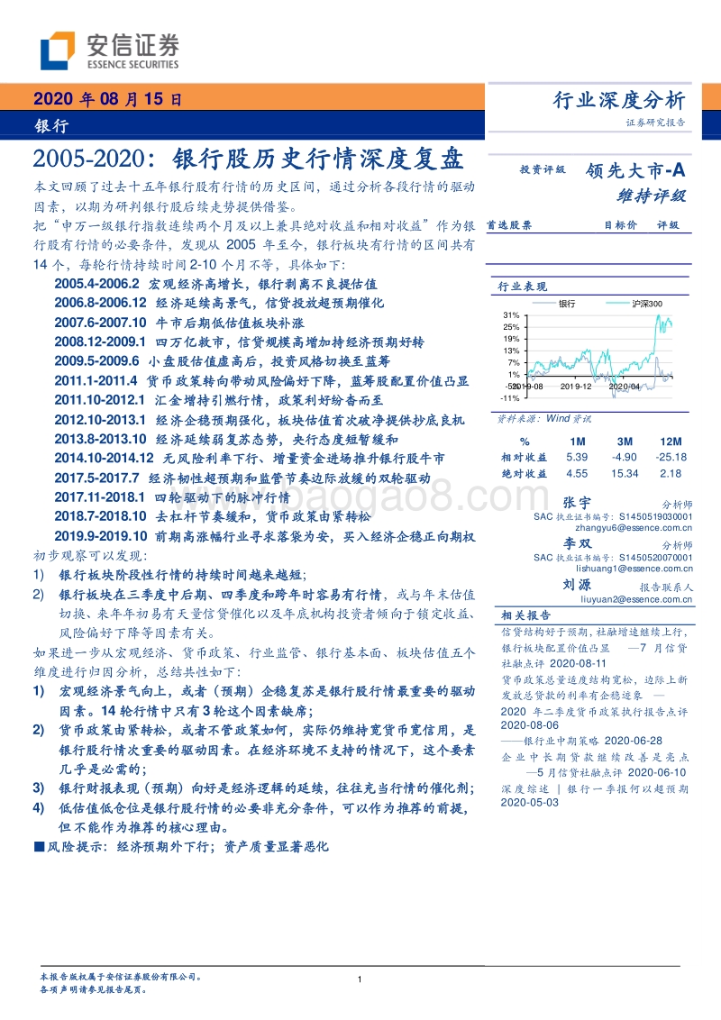 2005-2020：银行股历史行情深度复盘.pdf_第1页