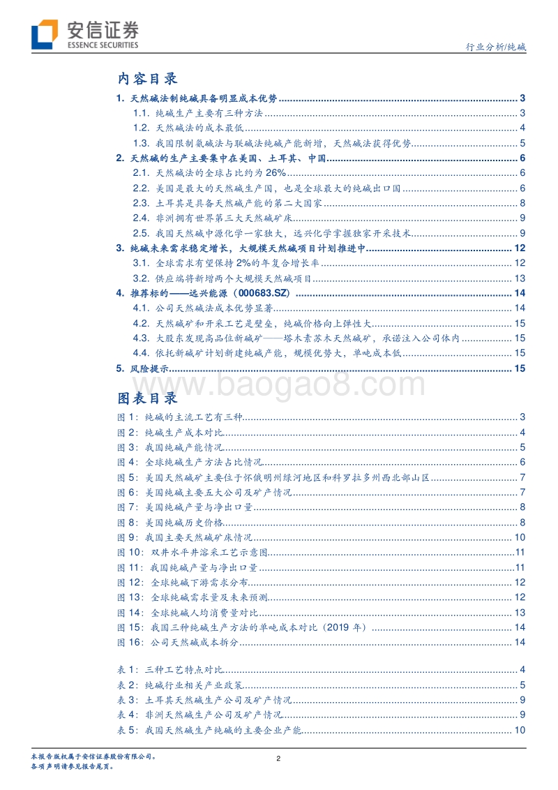 天然碱行业报告：成本优势显著，资源壁垒强，推荐远兴能源.pdf_第2页