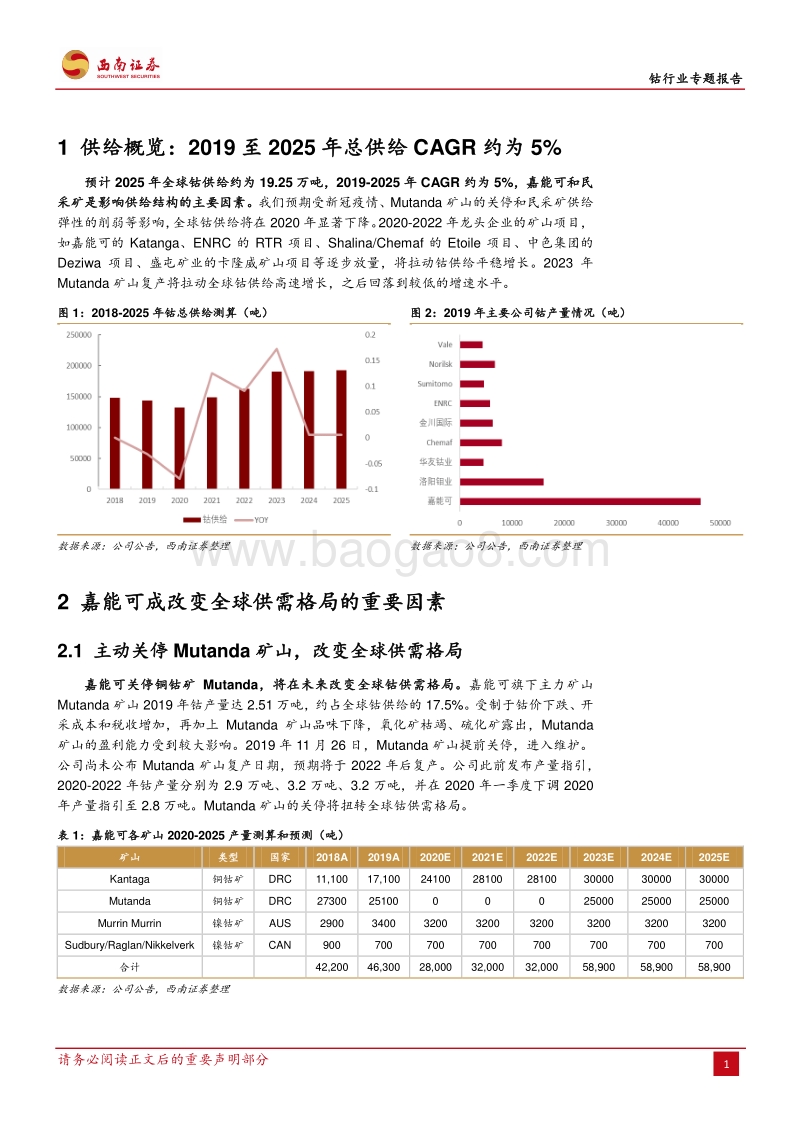 钴行业专题报告：全球钴供给增速平稳，供需将现缺口.pdf_第4页