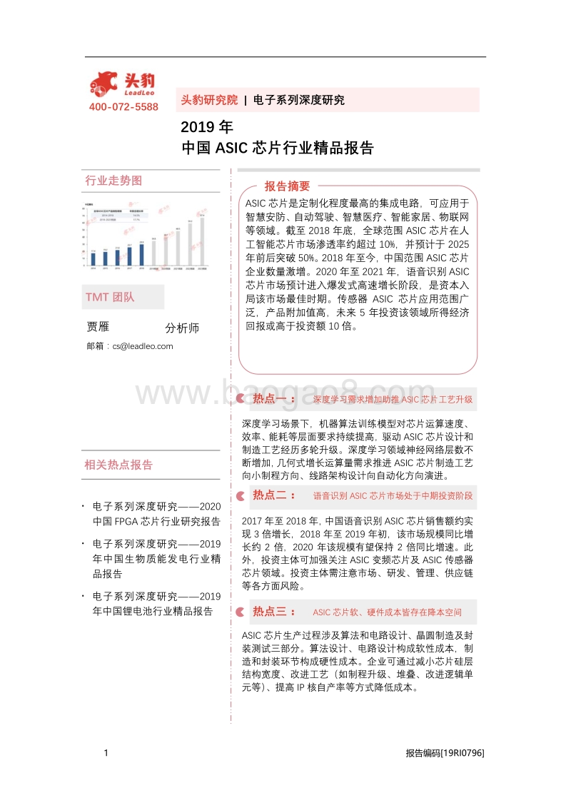 2019年中国ASIC芯片行业精品报告.pdf_第1页