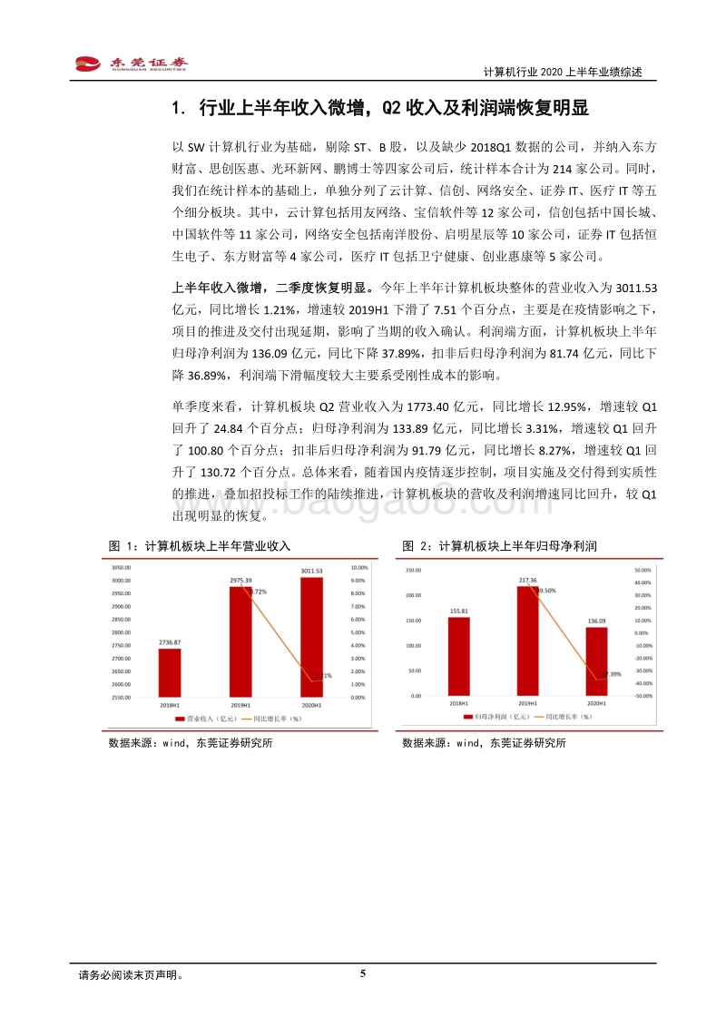 计算机行业2020上半年业绩综述.pdf_第5页