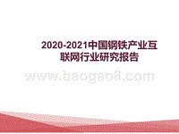2020-2021中国钢铁产业互联网行业研究报告.pptx