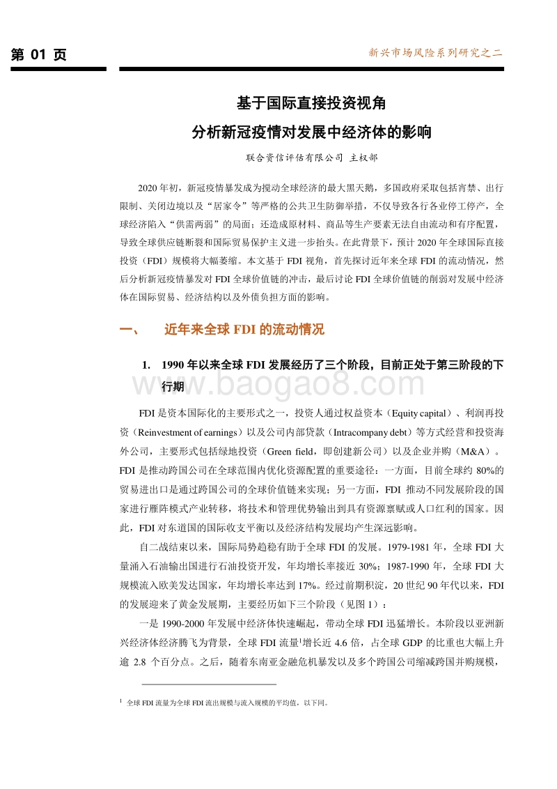 新兴市场风险系列研究之二：基于国际直接投资视角分析新冠疫情对发展中经济体的影响.pdf_第2页