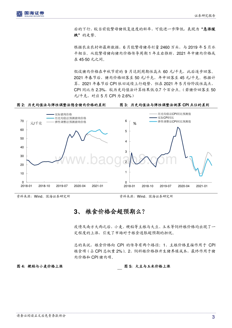 通胀分析专题之二：热点聚焦，猪价与粮价如何影响CPI？.pdf_第3页