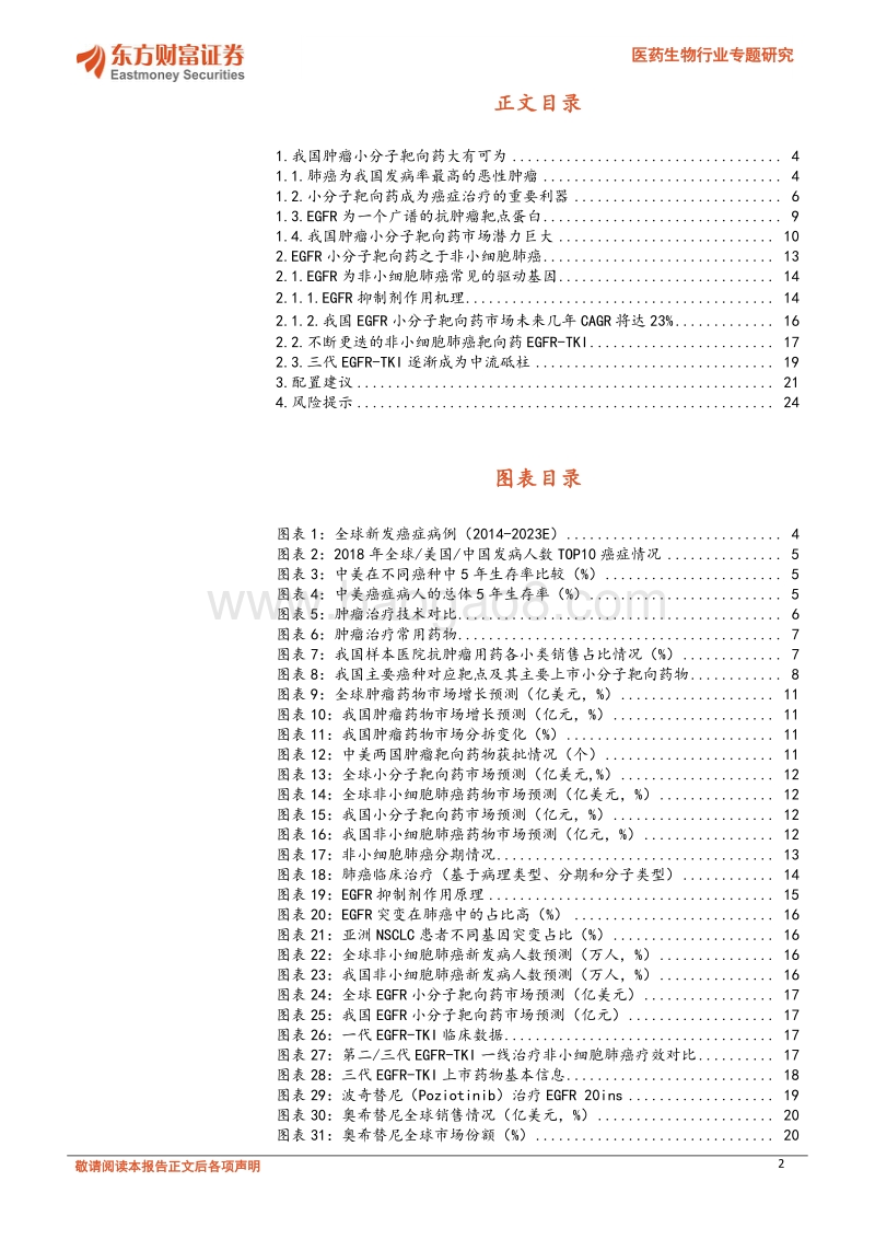 医药生物行业专题研究：非小细胞肺癌靶向药EGFR-TKI前景广阔.pdf_第2页