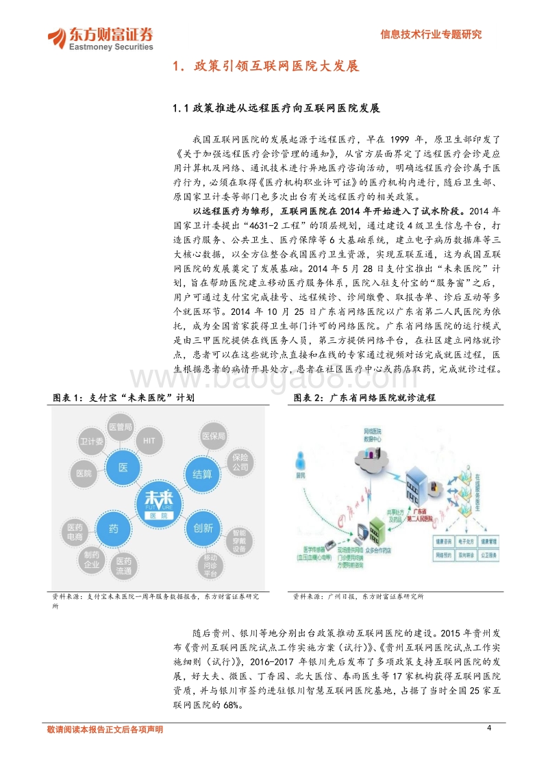 信息技术行业专题研究：医保在线支付加速互联网医院发展步入快车道.pdf_第4页