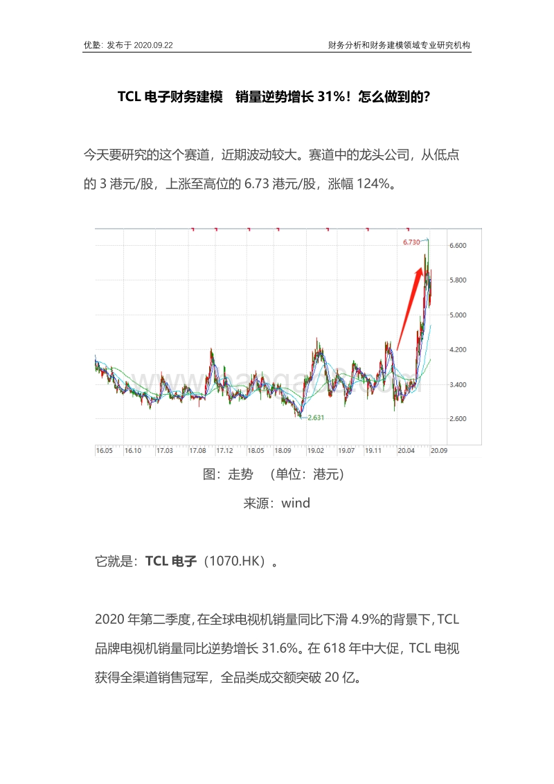 TCL电子财务建模：销量逆势增长31%！怎么做到的？.pdf_第1页