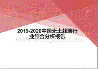 2019-2020中国无土栽培行业综合分析报告.pptx