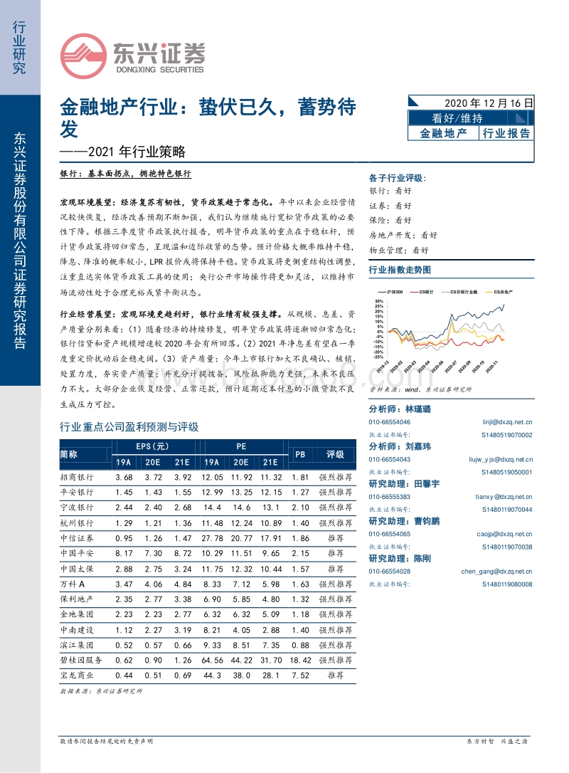 2021年行业策略：金融地产行业：蛰伏已久，蓄势待发.pdf_第1页