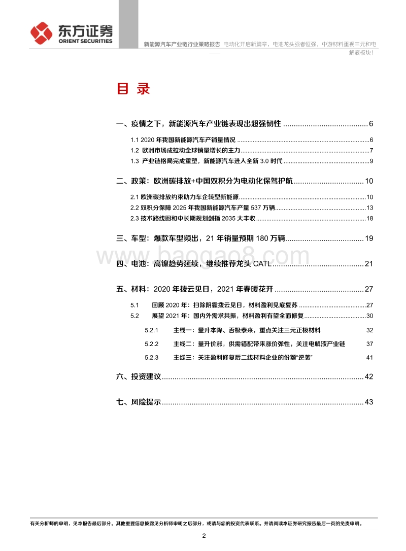 新能源汽车产业链行业：电动化开启新篇章，电池龙头强者恒强，中游材料重视三元和电解液板块！.pdf_第2页
