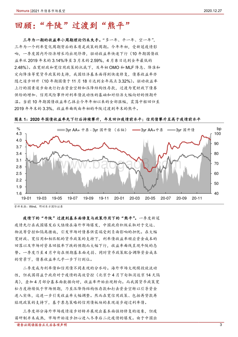 2021年债券市场年度展望：开启紧信用周期，收益率渐行筑顶.pdf_第3页