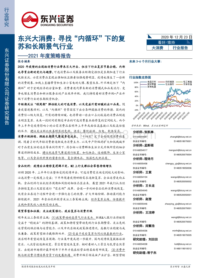大消费2021年度策略报告：寻找“内循环”下的复苏和长期景气行业.pdf_第1页