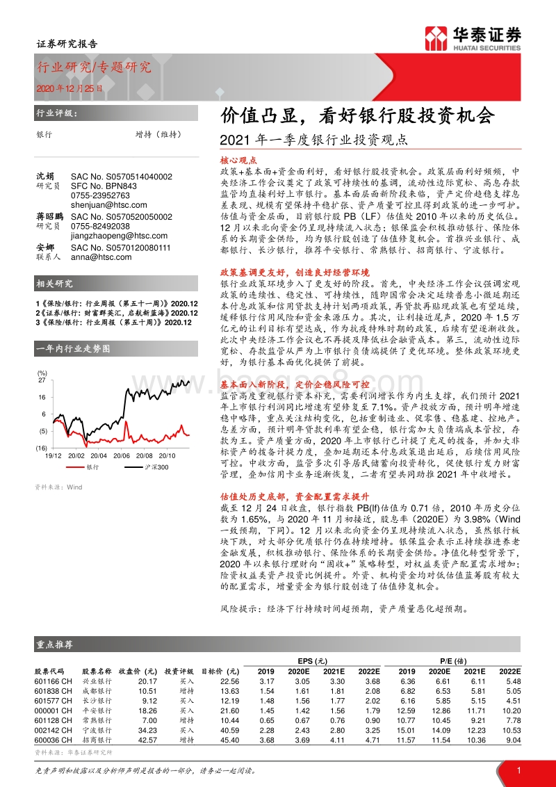 2021年一季度银行业投资观点.pdf_第1页