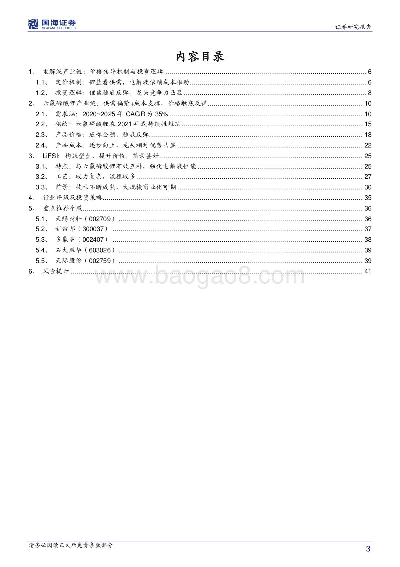 电解液行业深度报告：需求旺盛助推价格上行，龙头迎戴维斯双击.pdf_第3页