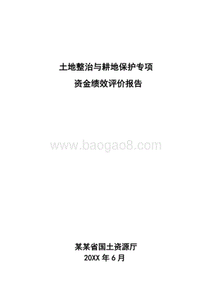 土地整治与耕地保护专项资金绩效评价报告（湖南）.doc