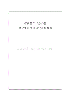 省扶贫工作办公室财政支出项目绩效评价报告.doc