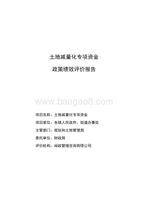 土地减量化专项资金政策绩效评价.docx