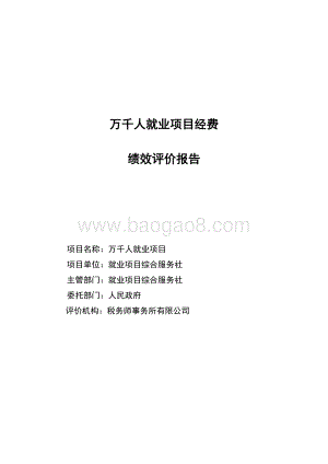 万千人就业项目绩效评价报告.docx