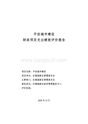 平安城市建设项目财政支出绩效评价报告.docx