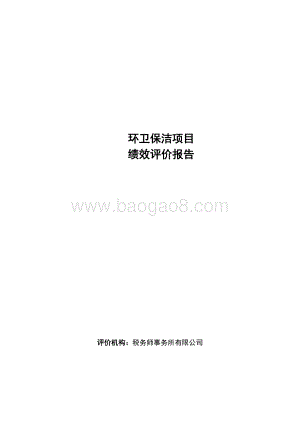 保洁项目绩效评价绩效评价报告.doc