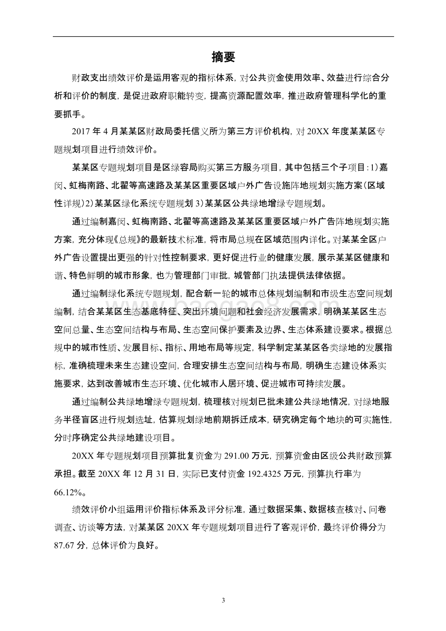 专题规划项目绩效评价报告.docx_第3页