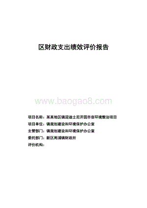 某某地区迎迪士尼开园市容环境整治项目绩效评价报告.docx