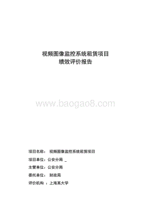 视频图像监控系统租赁项目绩效评价报告.docx