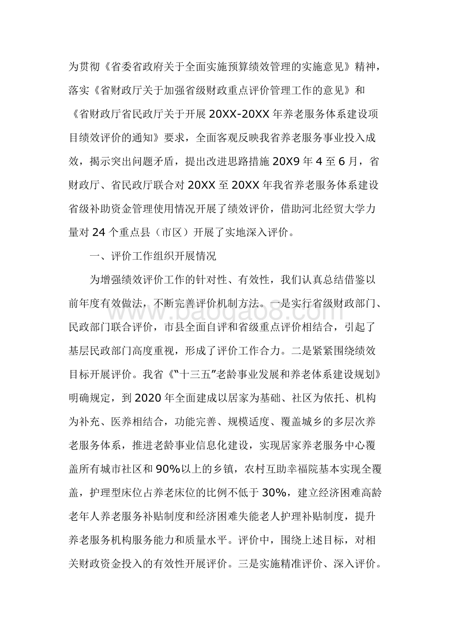 省级养老服务体系建设资金绩效评价报告.docx_第3页