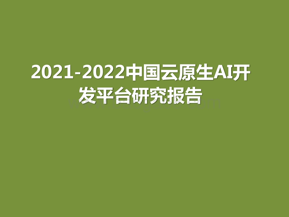 2021-2022中国云原生AI开发平台研究报告.pptx_第1页
