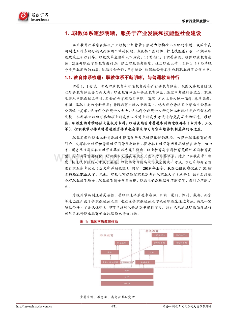 教育行业深度报告：职教学历体系逐渐明晰民办高教迎新的发展机遇.pdf_第4页