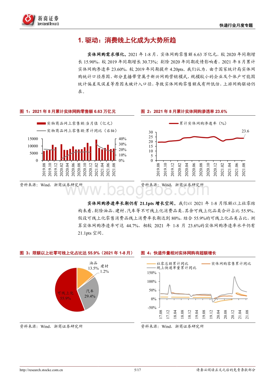 快递行业专题报告：行业累计单量已超19全年韵达6-8月单价环比连续维增.pdf_第5页