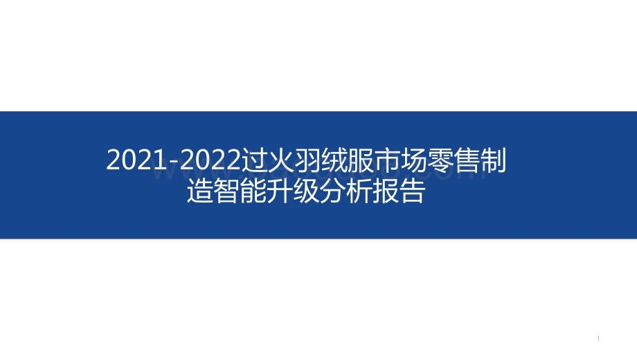 2021-2022过火羽绒服市场零售制造智能升级分析报告.pptx_第1页
