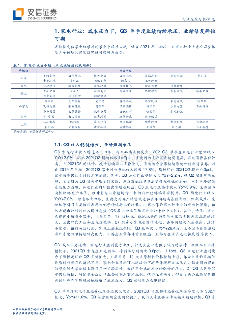 家电行业深度分析：盈利能力逐步筑底业绩修复弹性可期.pdf_第5页