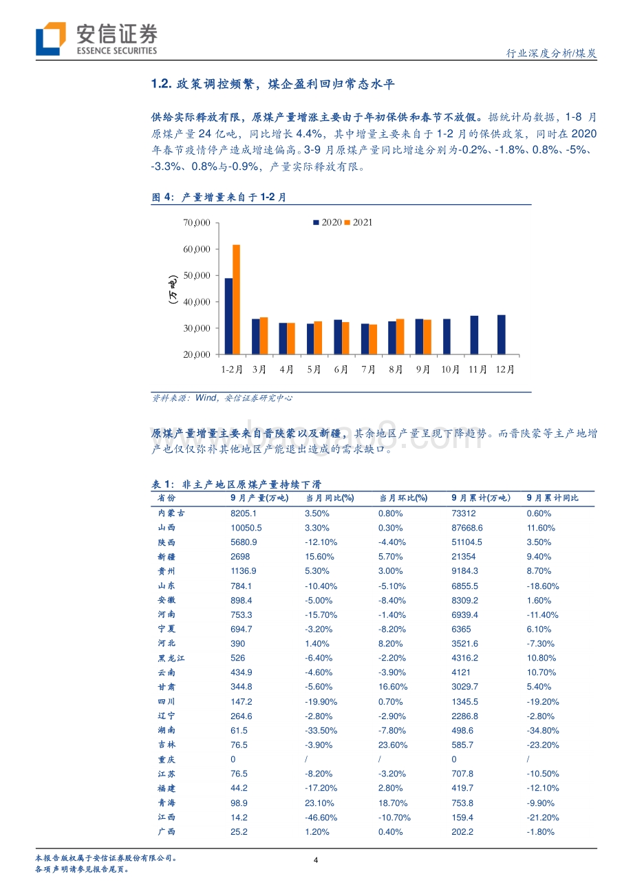 煤炭行业2021年三季报总结：行业有望持续高盈利估值有望提升.pdf_第4页