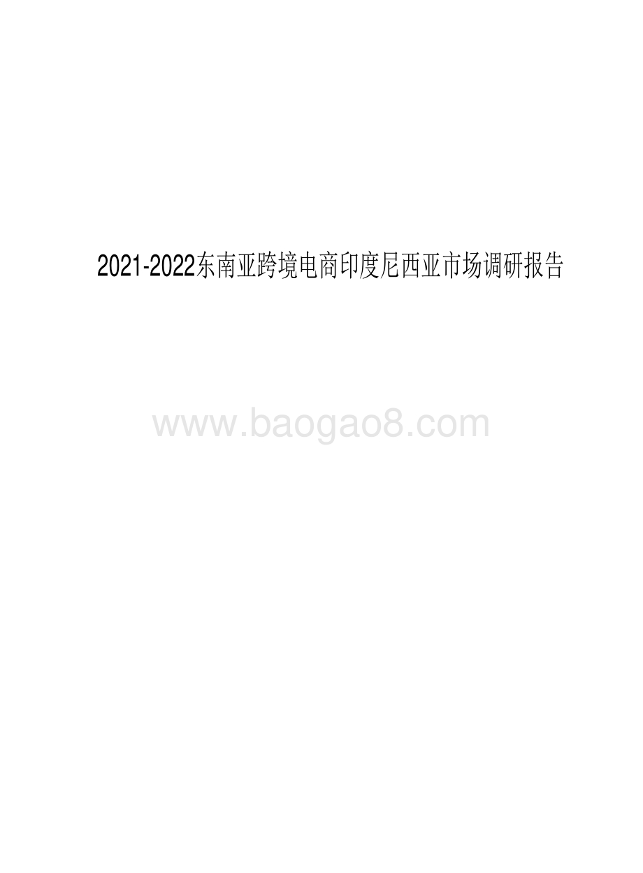 2021-2022东南亚跨境电商印度尼西亚市场调研报告.pdf_第1页