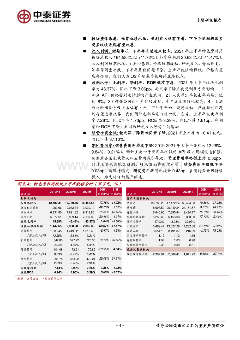 特色原料药2021年中报总结：黎明前的黑暗制药产业升级的拐点在即.pdf_第4页