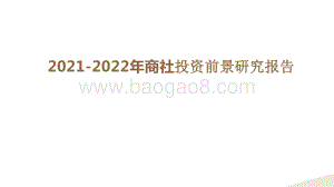 2021-2022年商社投资前景研究报告.pptx