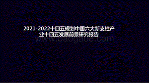 2021-2022十四五规划中国六大新支柱产业十四五发展前景研究报告.pdf