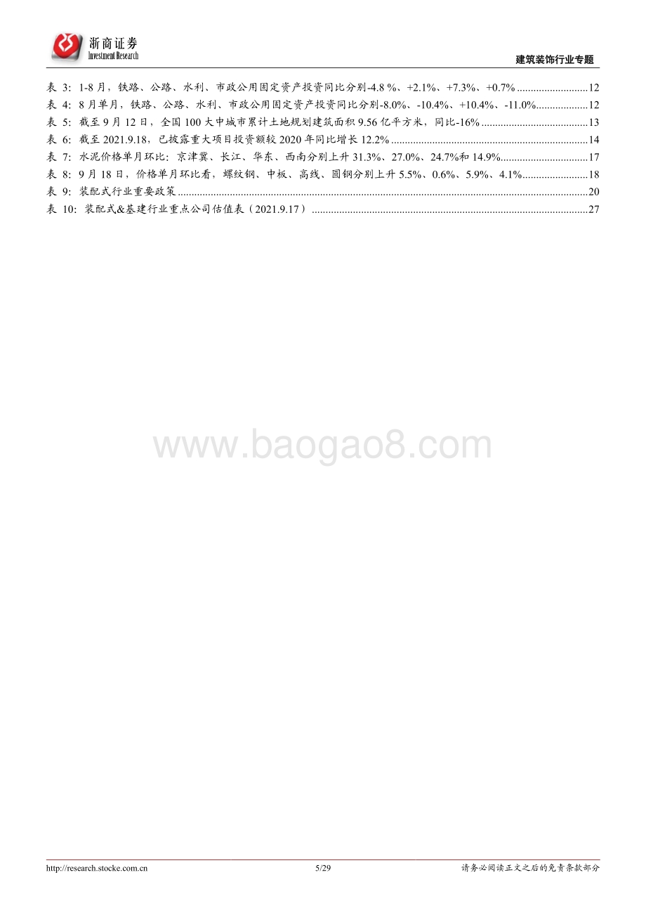 建筑装饰行业专题报告：基建托底预期强化持续看好建筑央企、装配式板块.pdf_第5页