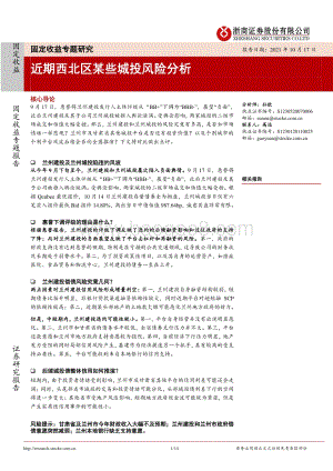 近期西北区某些城投风险分析.pdf