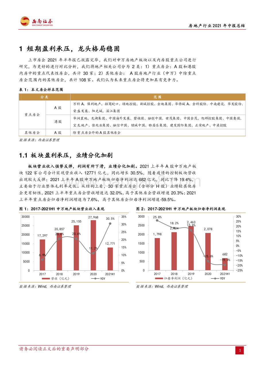 房地产行业2021年中报总结：重点房企优势凸显物管行业延续高增.pdf_第5页