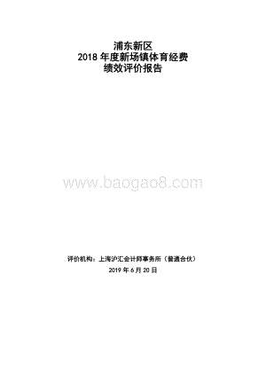 2018年度新场镇体育经费绩效评价报告.docx