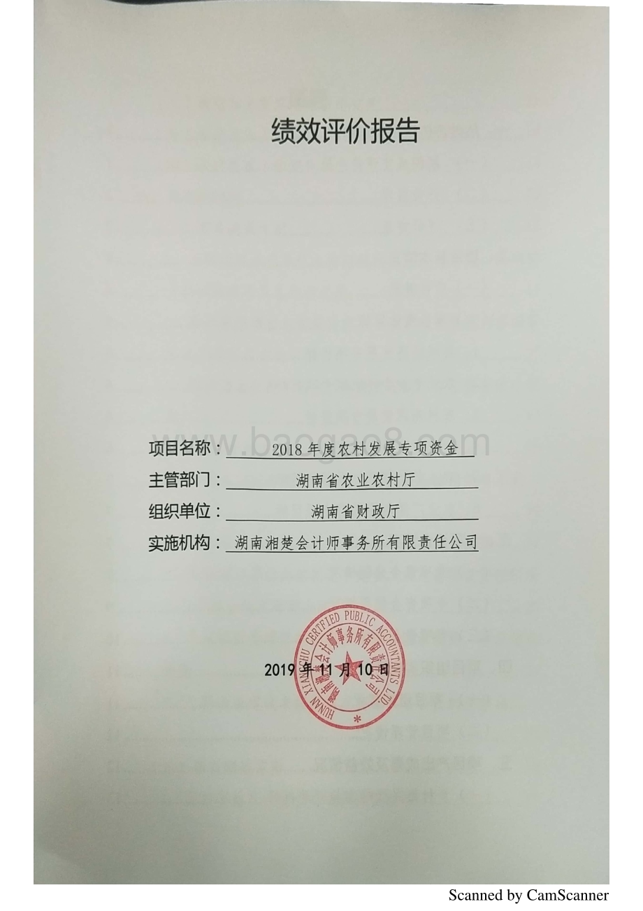 2018年农村发展专项绩效评价报告（湖南）.pdf_第1页